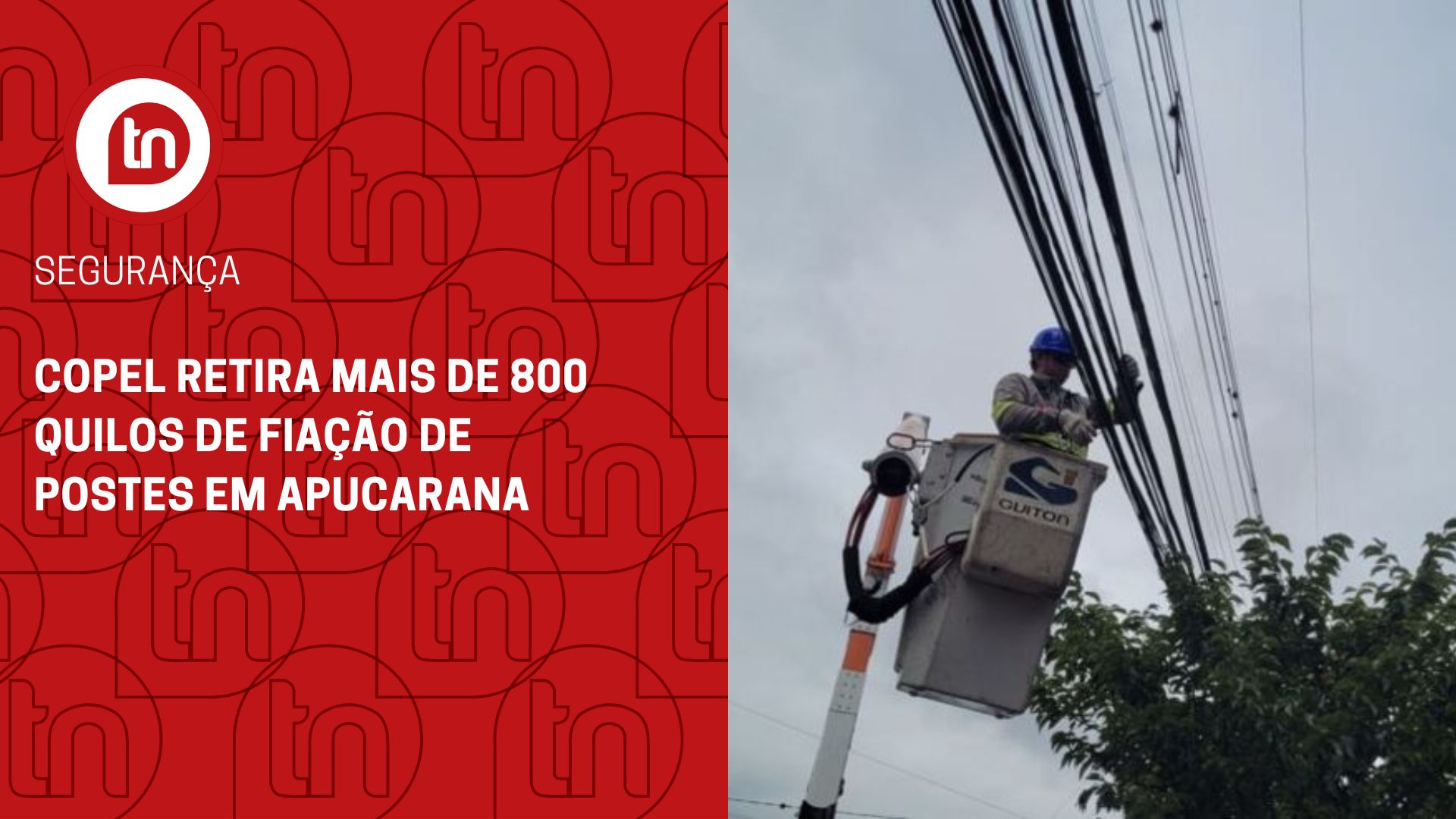 Copel retira mais de 800 quilos de fiação de postes em Apucarana