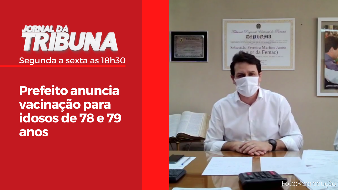 Prefeito anuncia vacinação para idosos de 78 e 79 anos