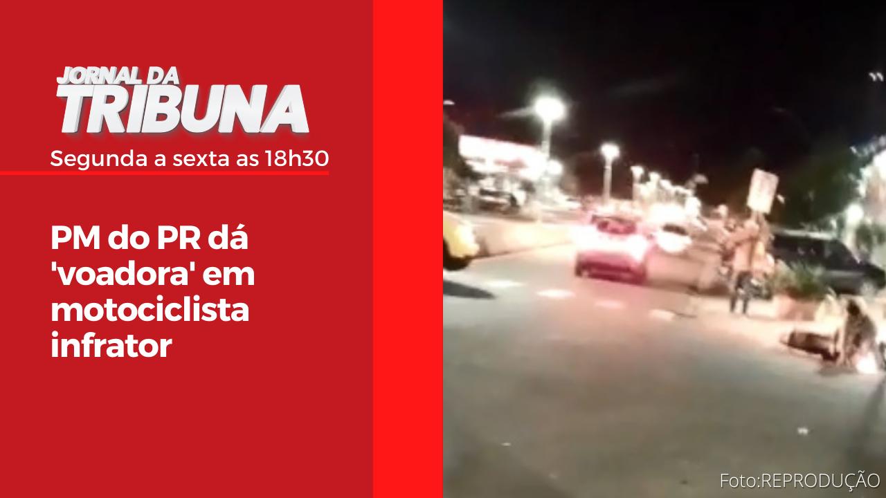 PM do PR dá 'voadora' em motociclista infrator