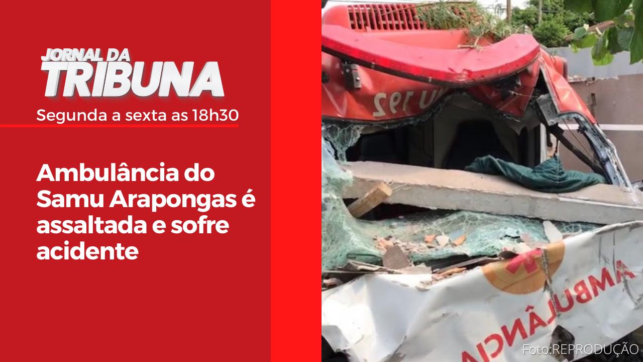 Ambulância do Samu Arapongas é assaltada e sofre acidente