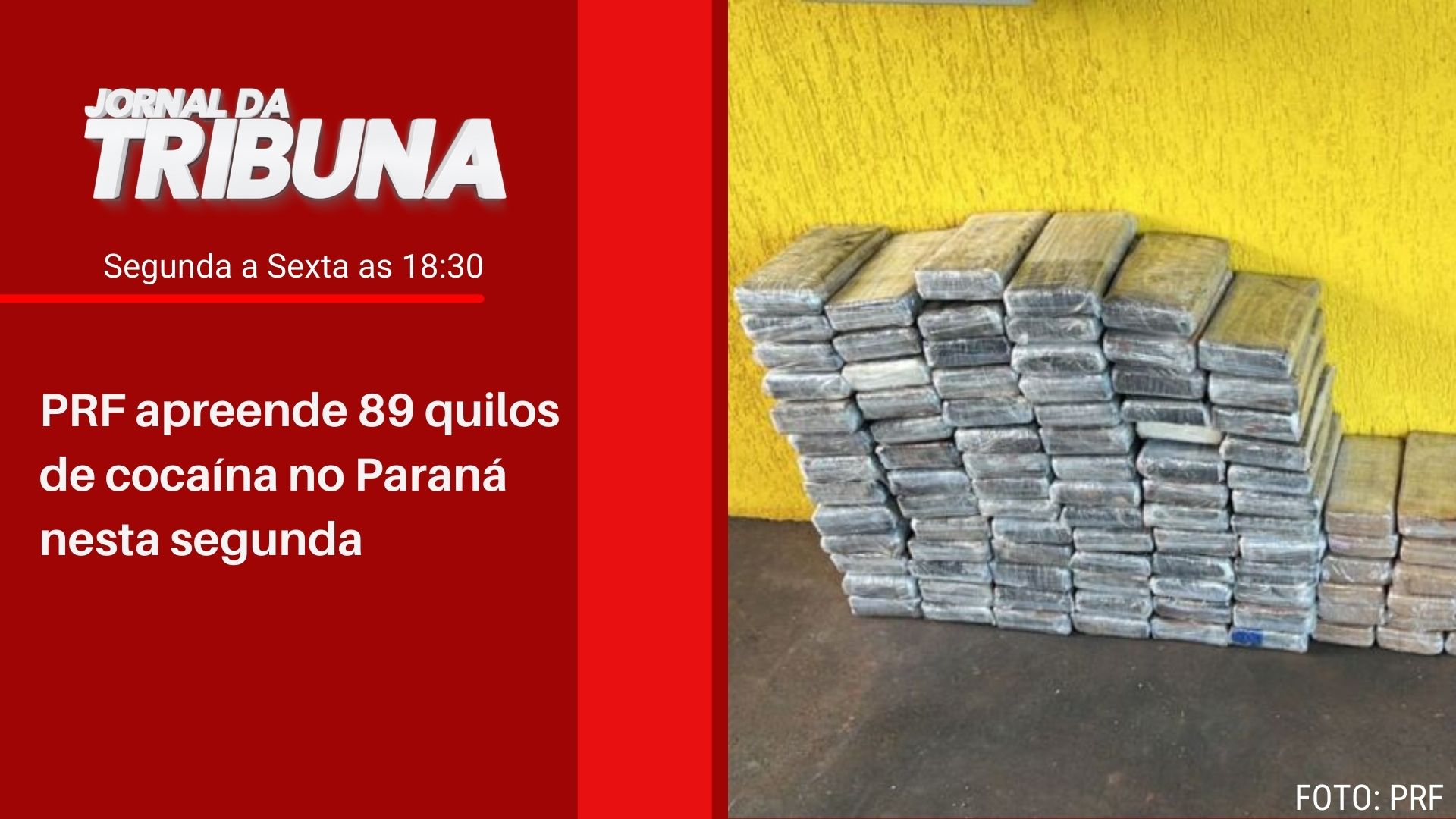 PRF apreende 89 quilos de cocaína no Paraná nesta segunda