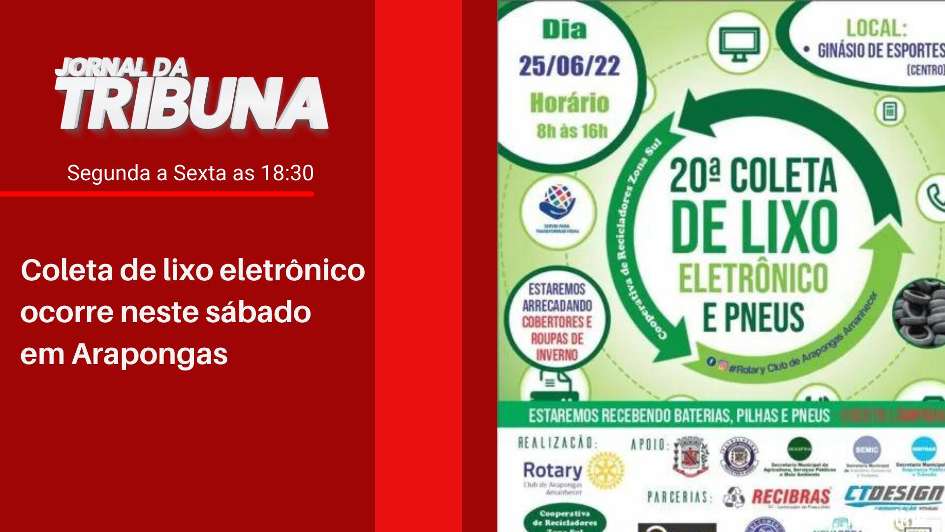 Coleta de lixo eletrônico ocorre neste sábado (25) em Arapongas
