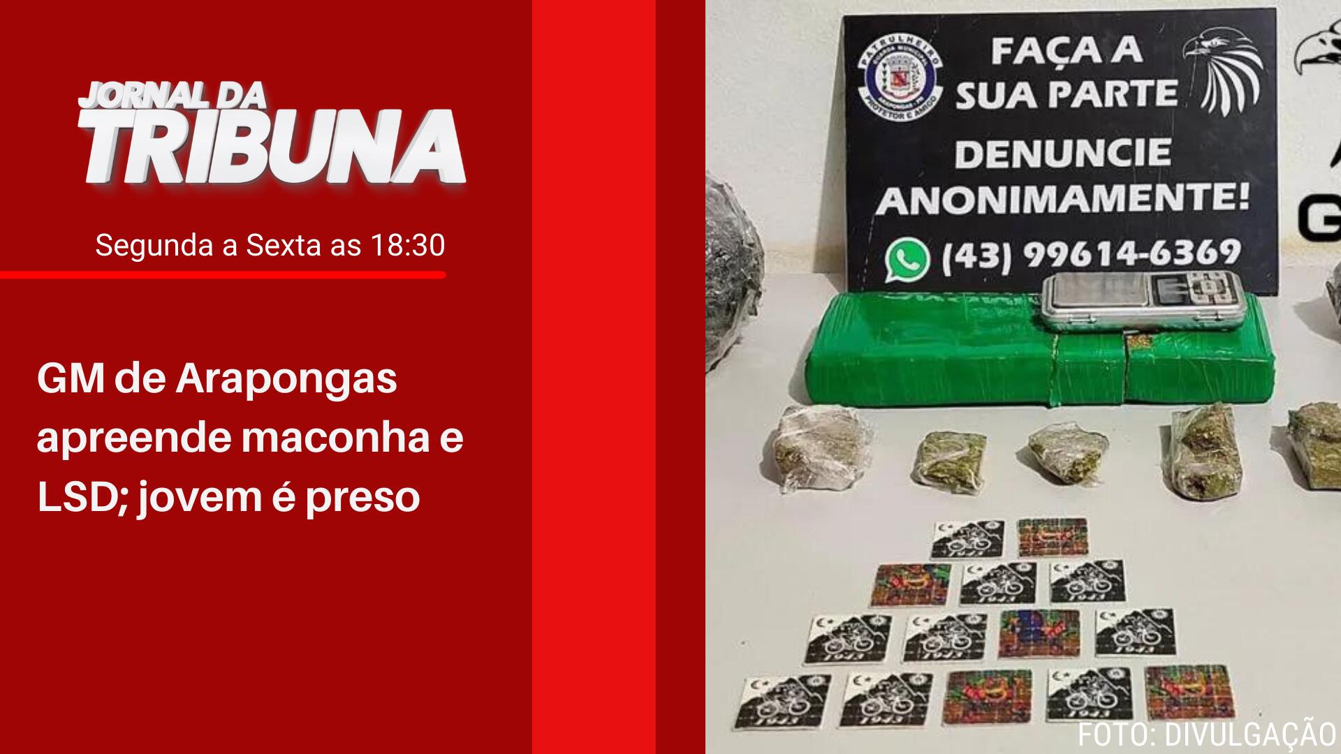 GM de Arapongas apreende maconha e LSD; jovem é preso