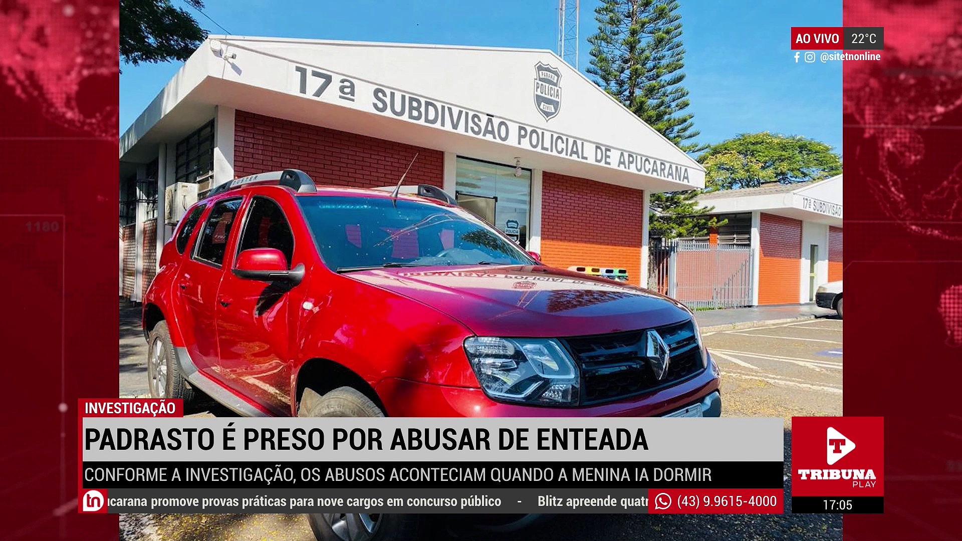 Padrasto é preso por abuso contra enteada de 10 anos em Apucarana