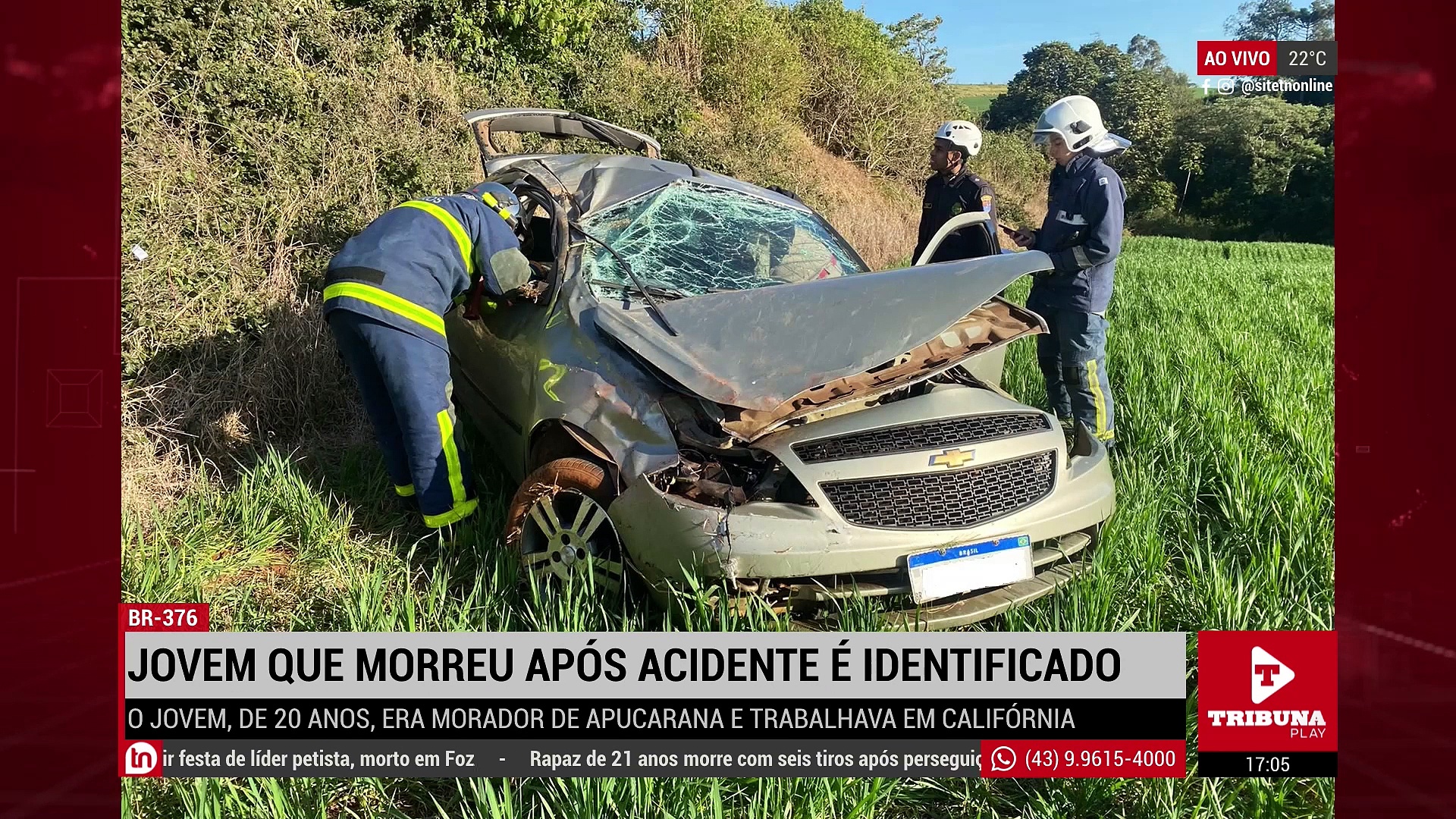 Jovem que morreu após capotamento na BR-376 é identificado