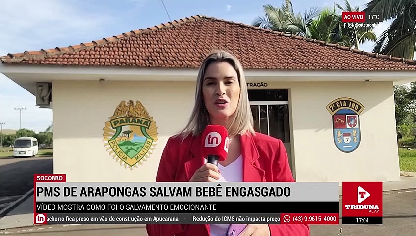 PM de Arapongas salva bebê que engasgou com leite; veja