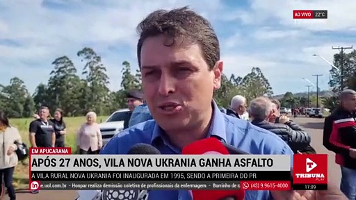 Após 27 anos, a Vila Nova Ucrânia ganha asfalto e iluminação