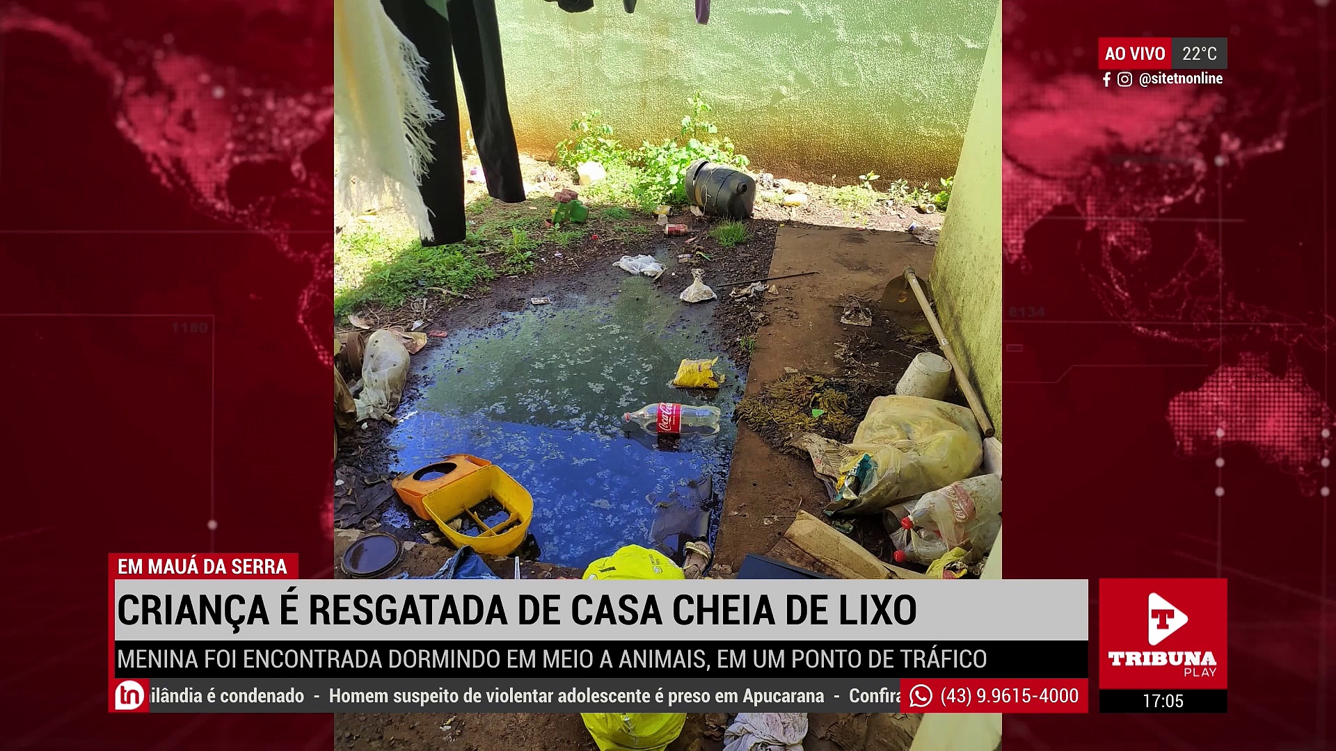 Criança de 3 anos é resgatada de casa cheia de lixo em Mauá da Serra