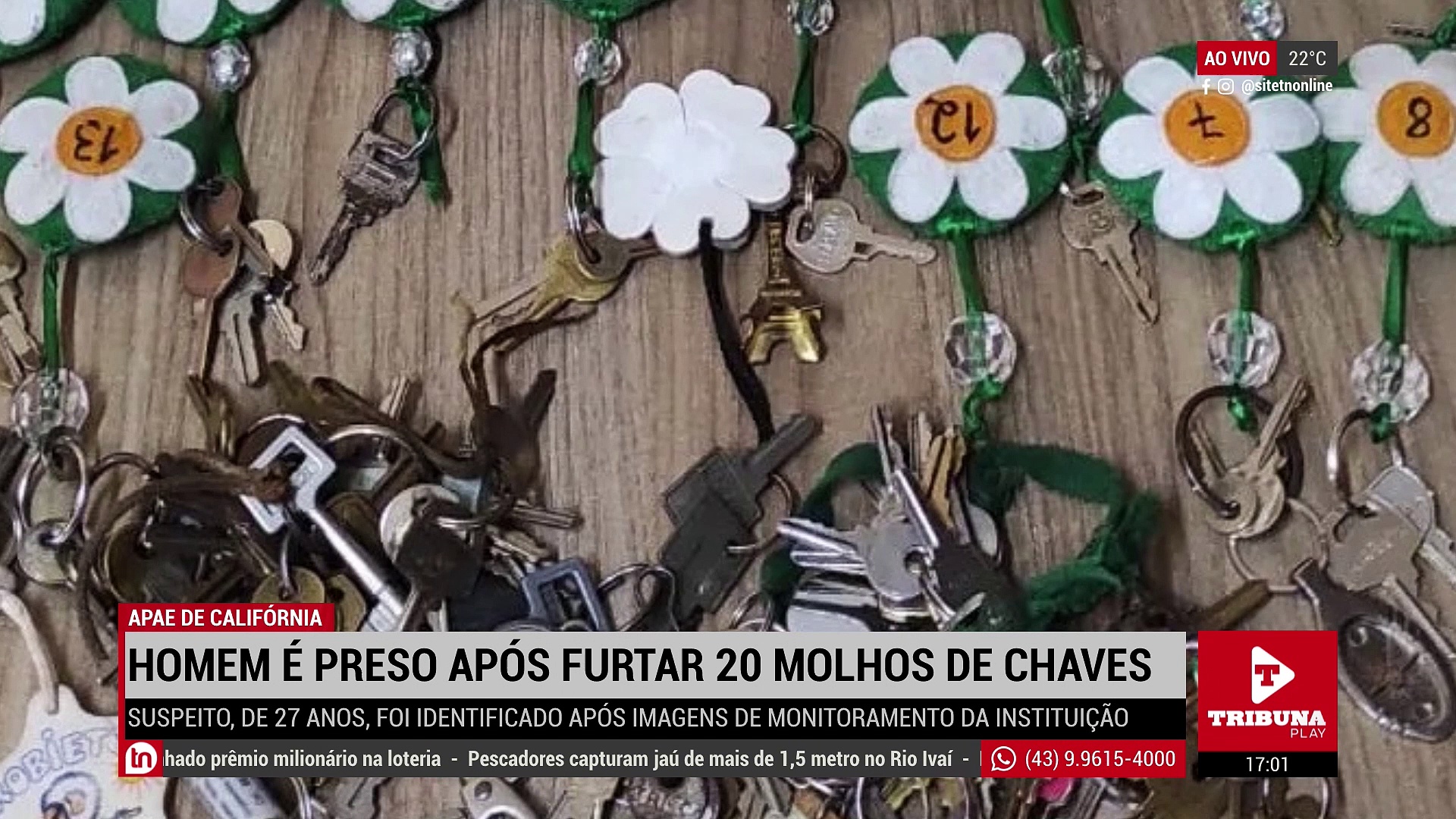 Homem é preso após furtar 20 molhos de chaves da Apae de Califórnia