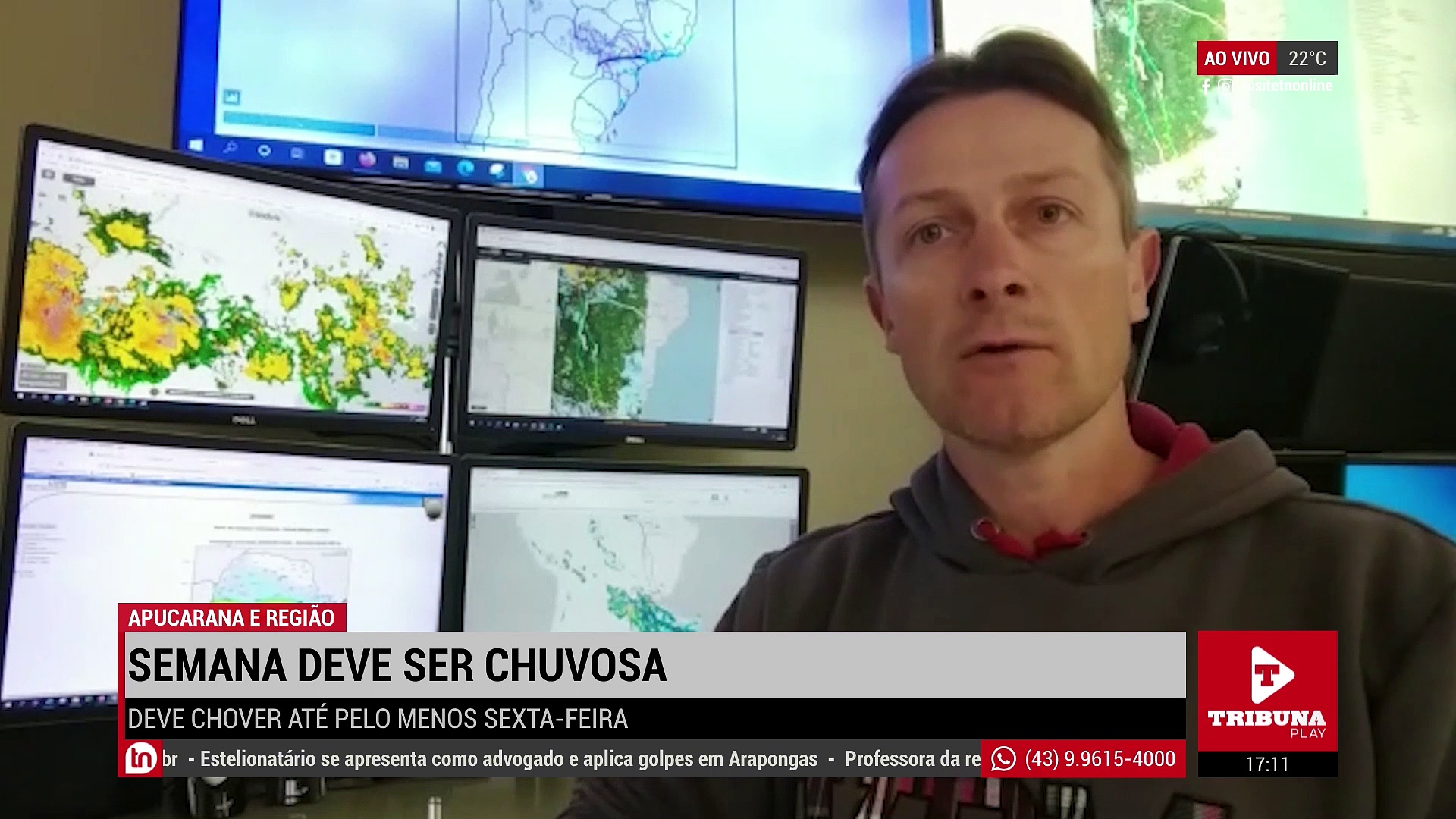 Semana deve ser chuvosa em Apucarana e região