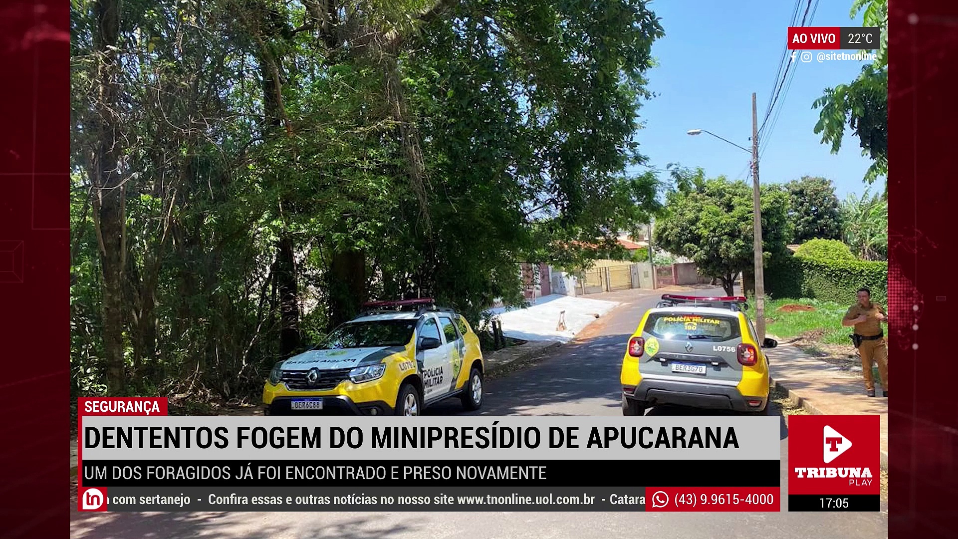PM prende um dos três foragidos do minipresídio de Apucarana