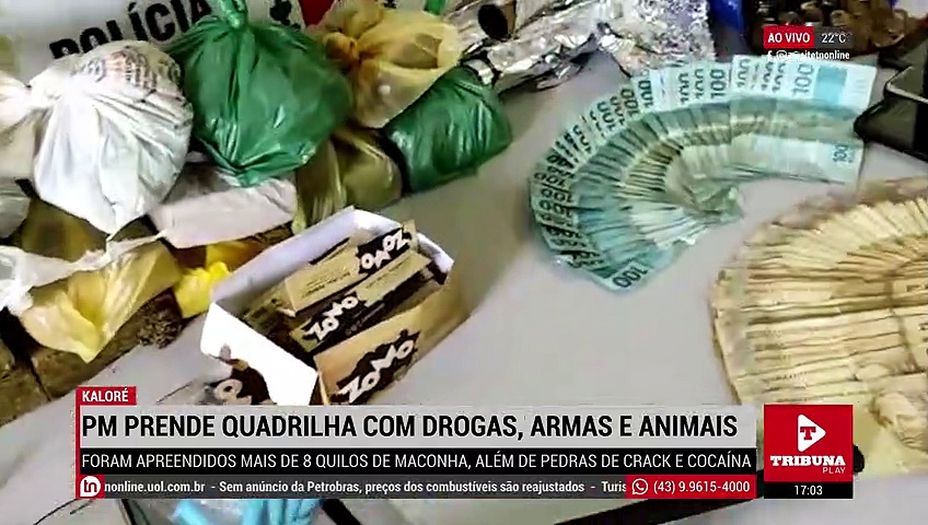 PM prende quadrilha de Kaloré com drogas, armas e animais