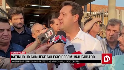 Ratinho Junior conhece colégio recém-inaugurado 'Irondi Pugliesi'