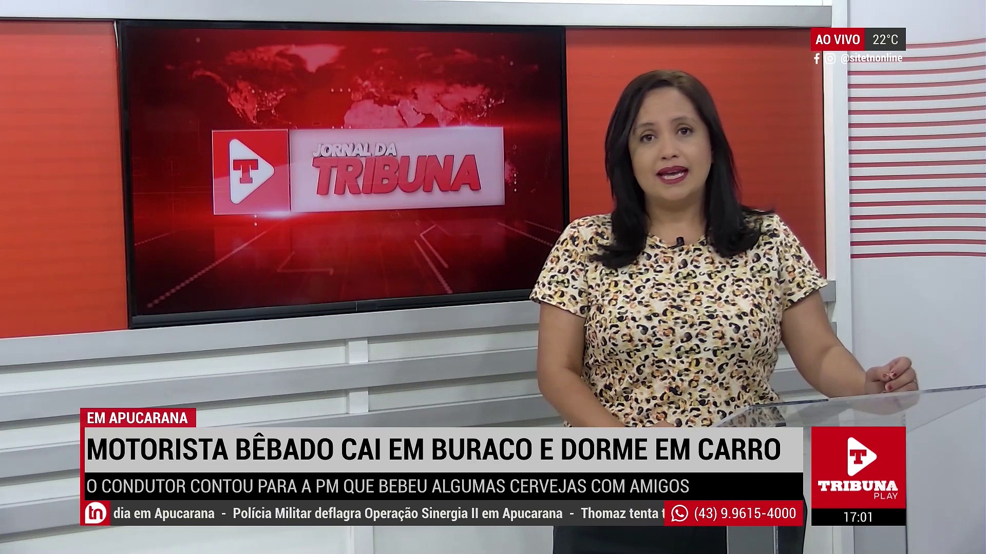 Motorista bêbado cai em buraco e dorme dentro do carro em Apucarana
