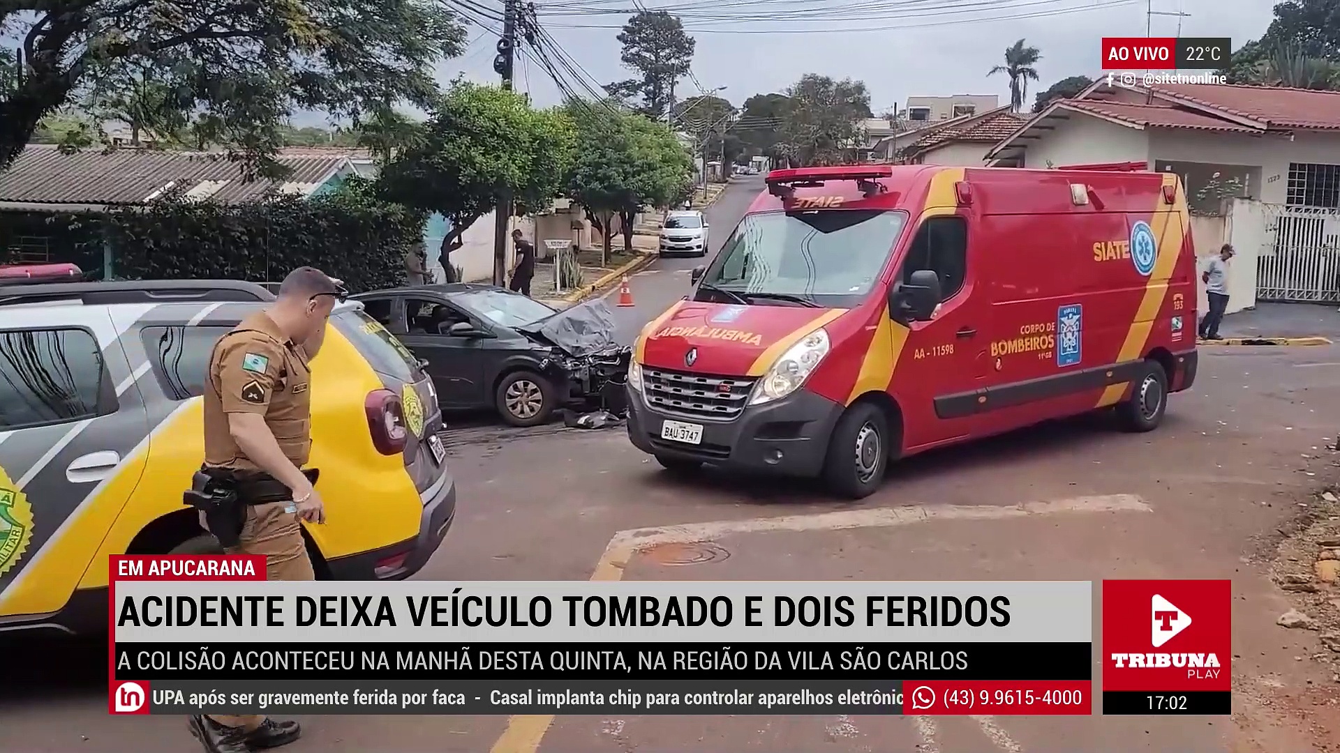 Acidente deixa  dois feridos em bairro de Apucarana