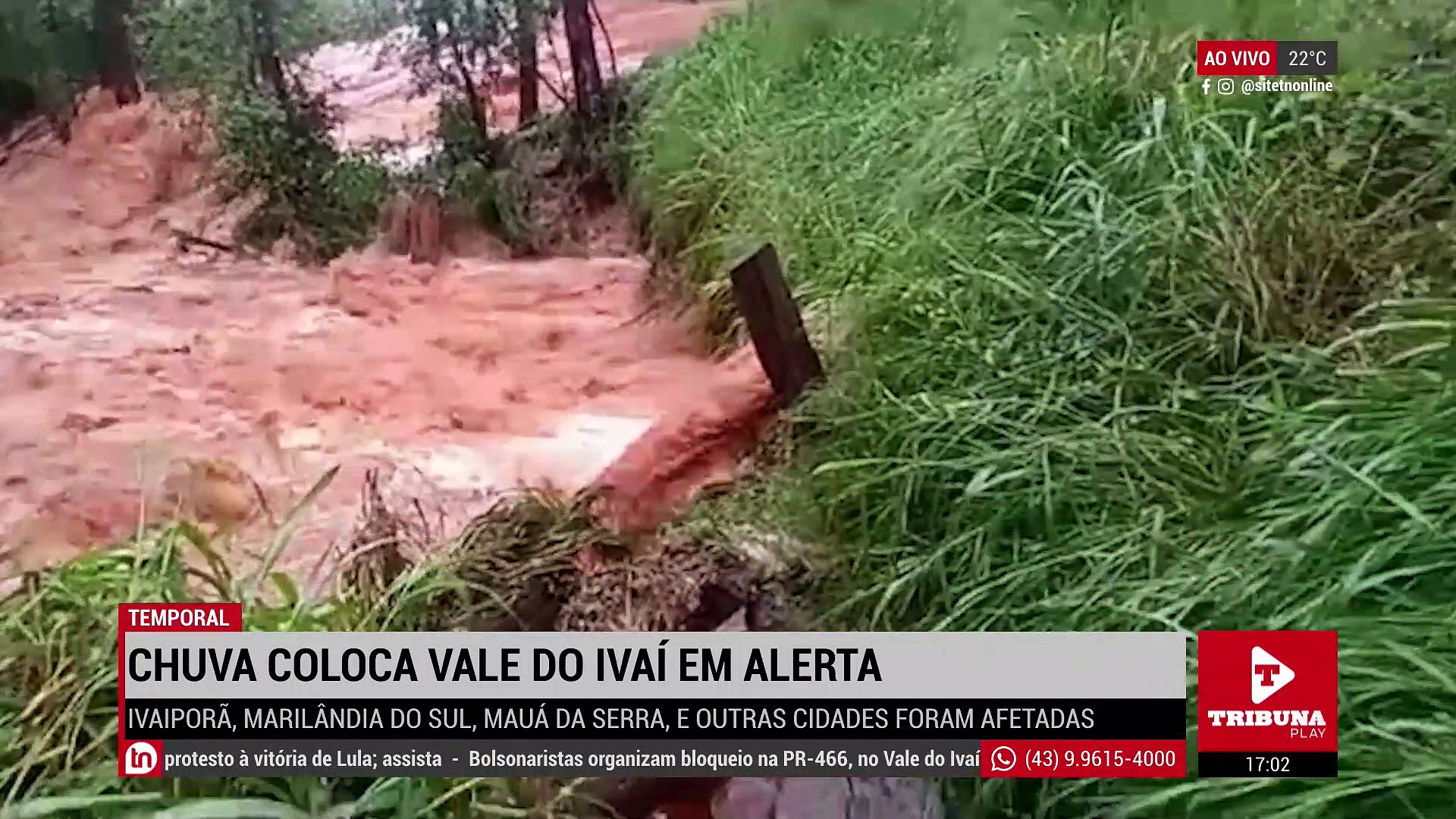 Chuva coloca Vale do Ivaí em alerta