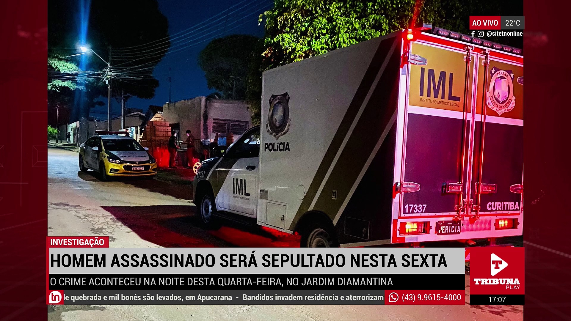 Identificado homem assassinado no Jardim Diamantina em Apucarana