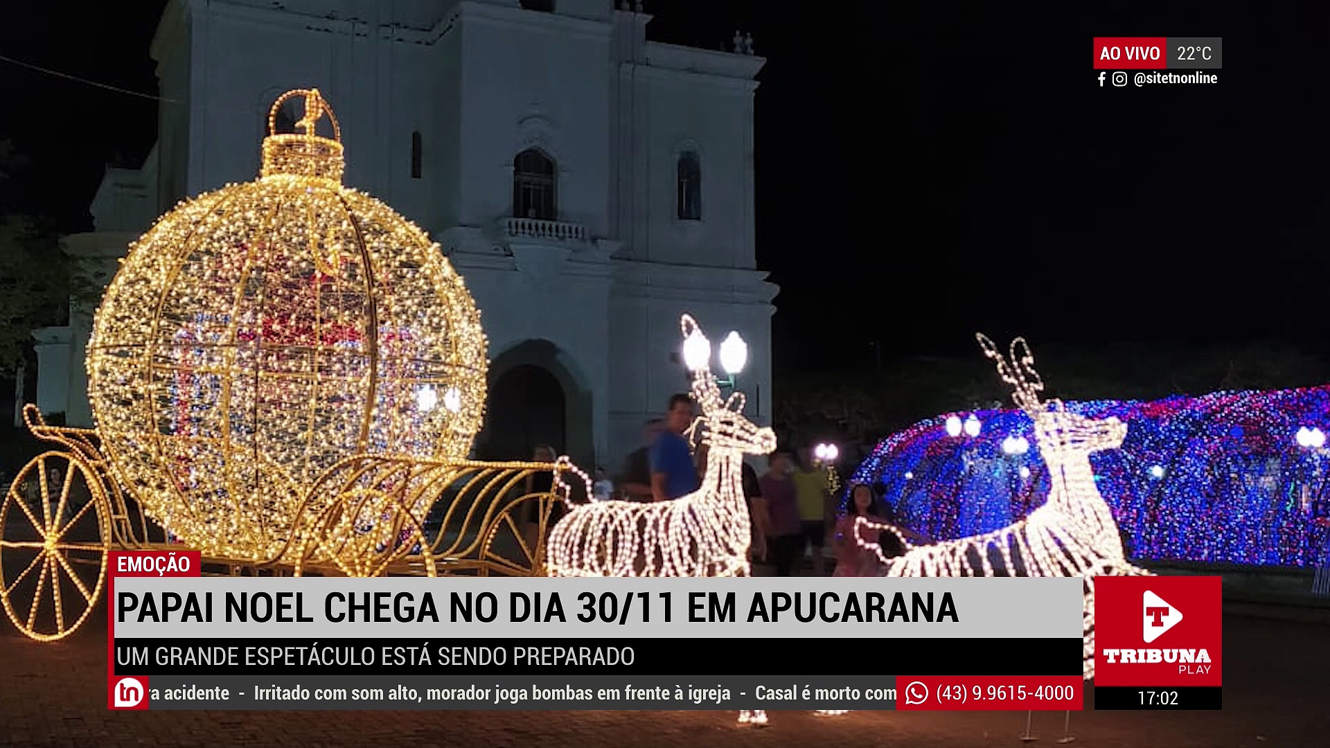 Papai Noel chega no próximo dia 30 em Apucarana; veja