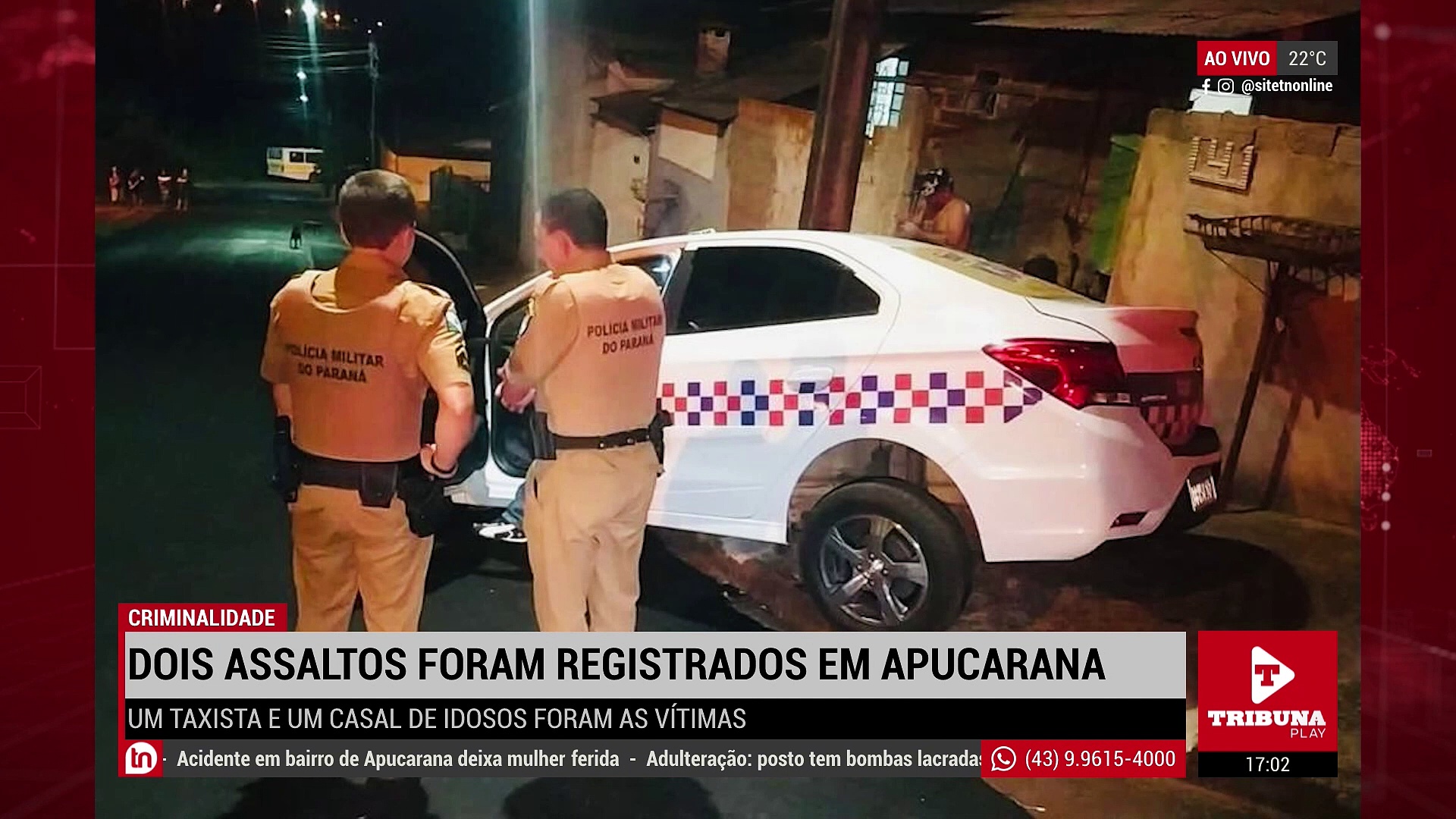Dois assaltos são registrados em Apucarana
