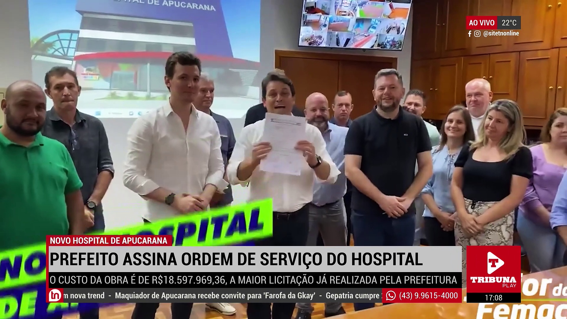 Junior da Femac assina ordem de serviço do Hospital de Apucarana