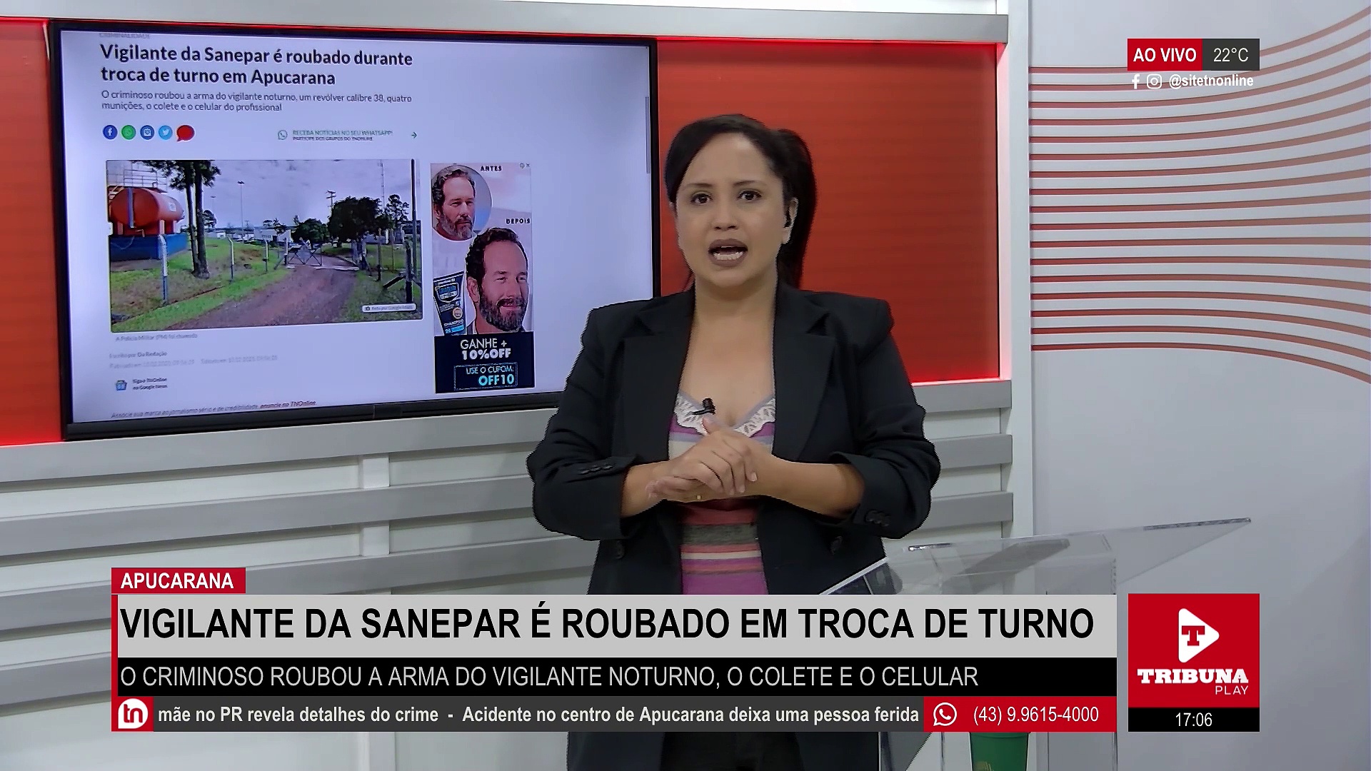 Vigilante da Sanepar é roubado durante troca de turno em Apucarana