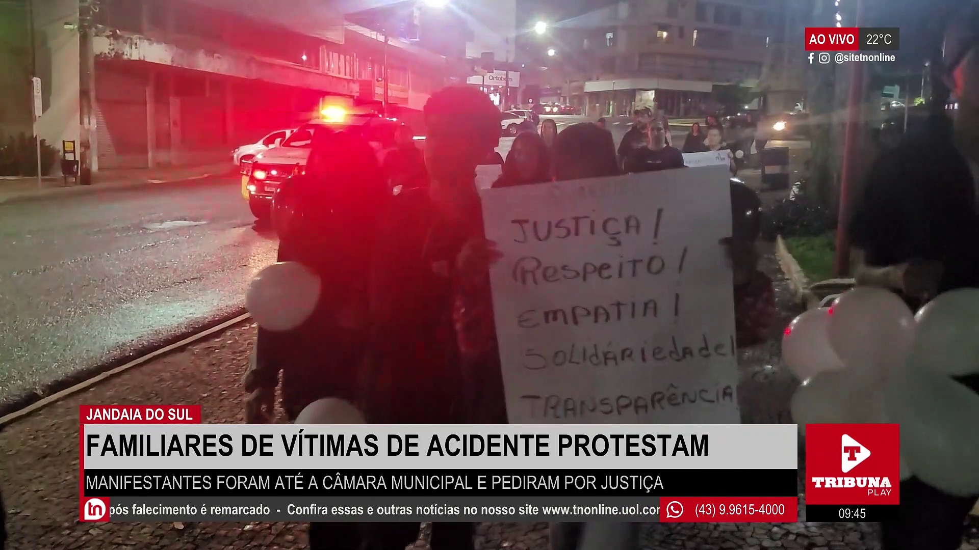 Familiares de vítimas de acidente em Jandaia protestam e pedem justiça