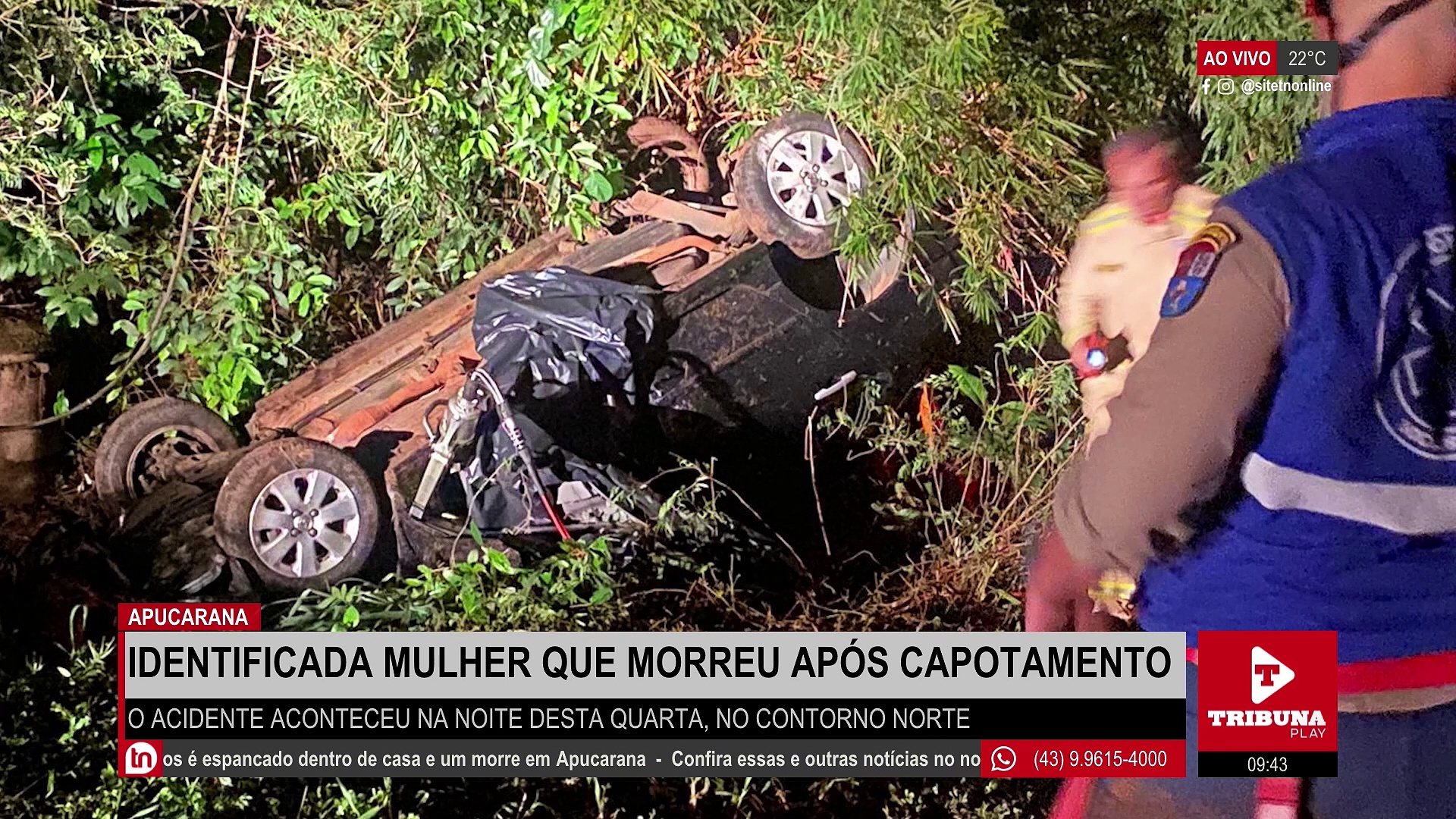 Identificada mulher que morreu após capotamento no Contorno Norte