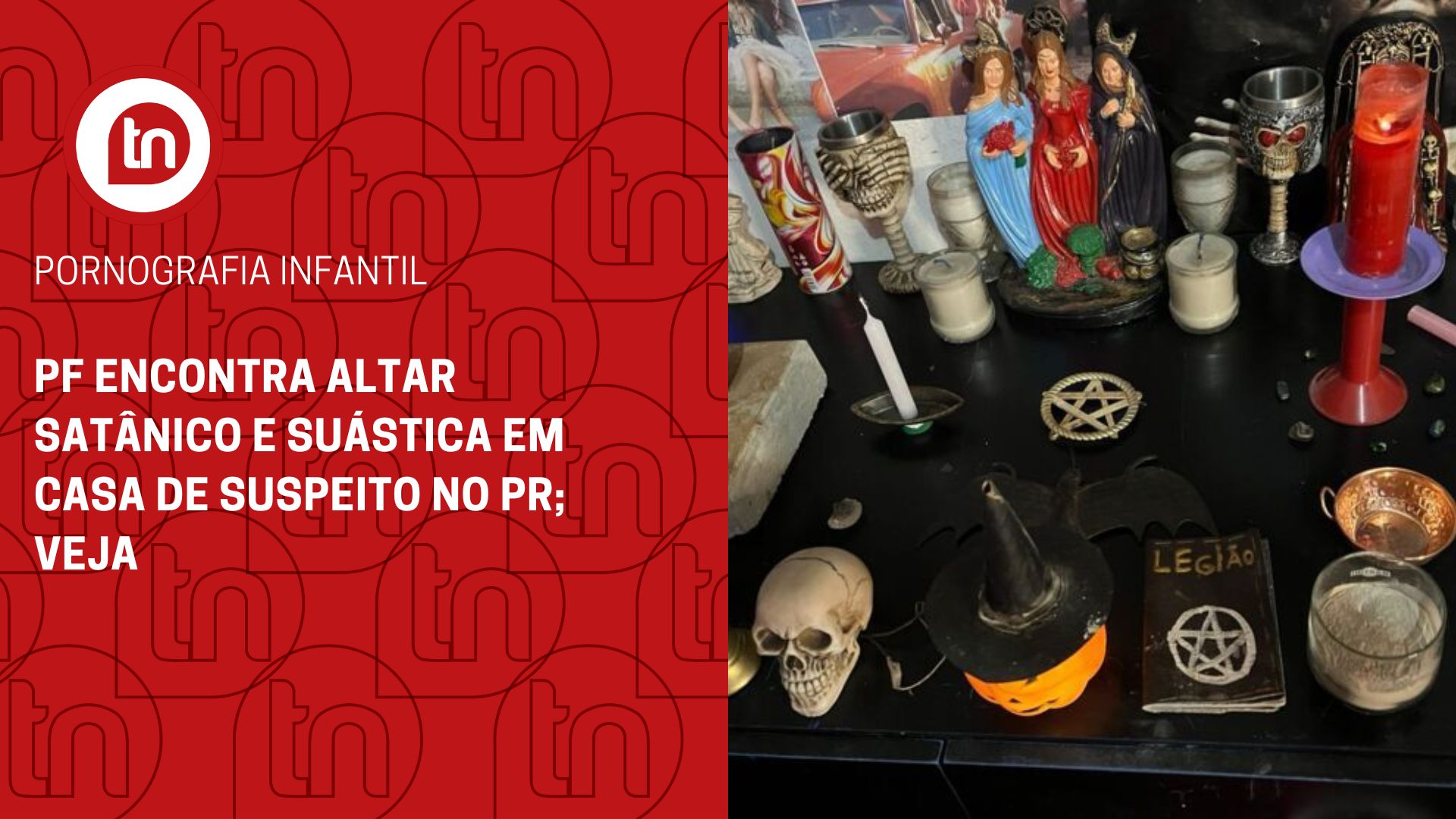 PF encontra altar satânico e suástica em casa de suspeito no PR; veja