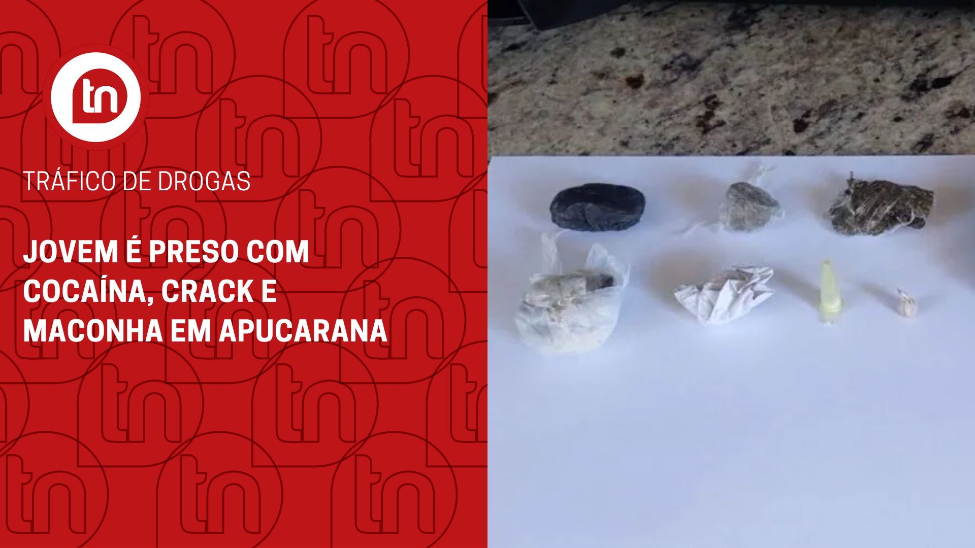 Jovem é preso com cocaína, crack e maconha em Apucarana