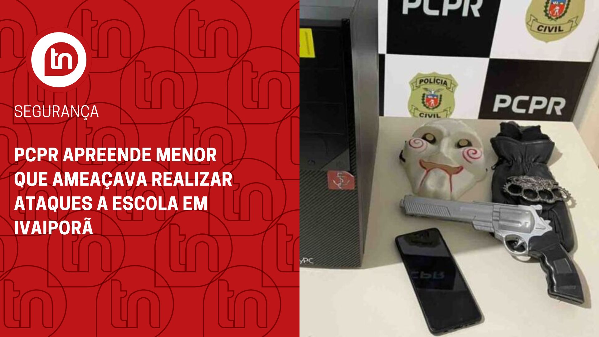 PCPR apreende menor que ameaçava realizar ataques a escola em Ivaiporã