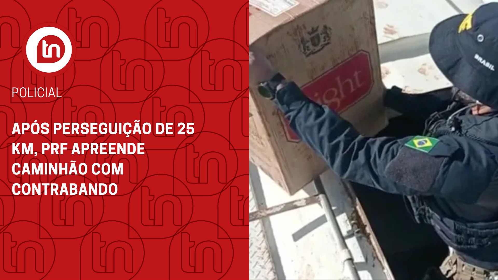Após perseguição de 25 km, PRF apreende caminhão com contrabando