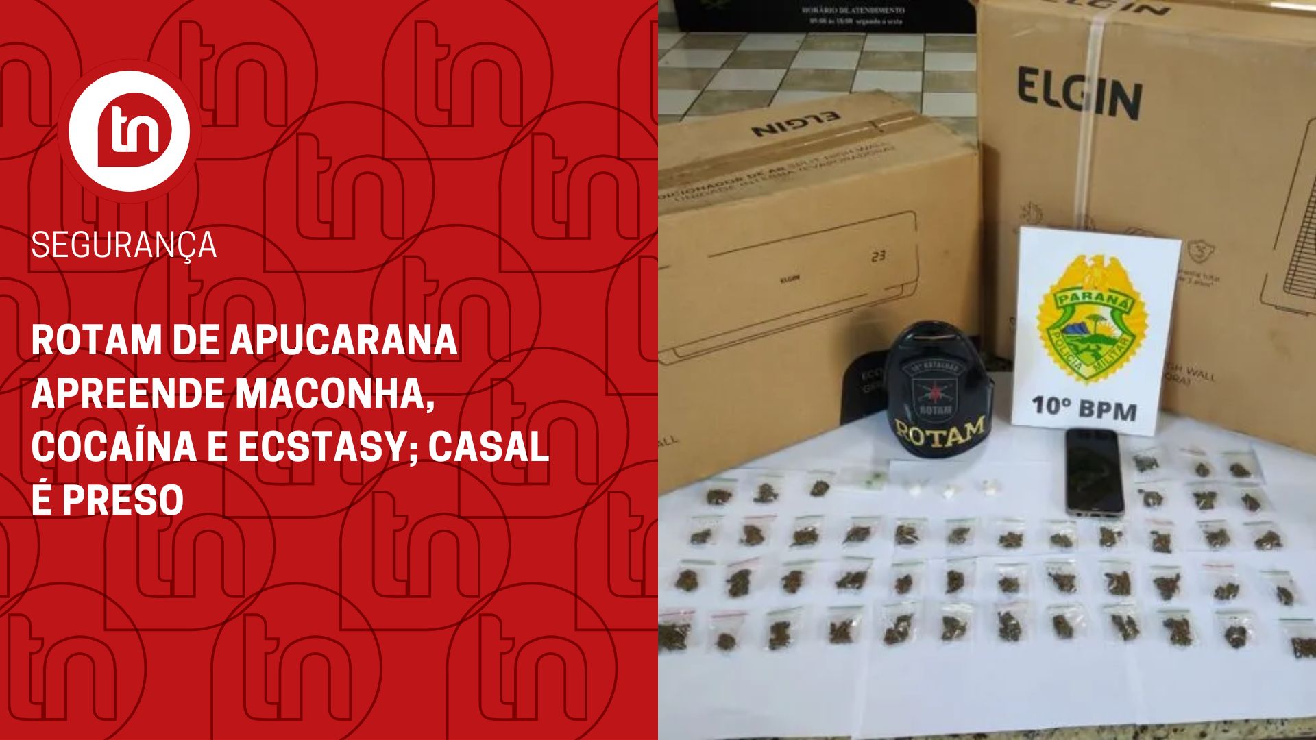 Rotam de Apucarana apreende maconha, cocaína e ecstasy; casal é preso