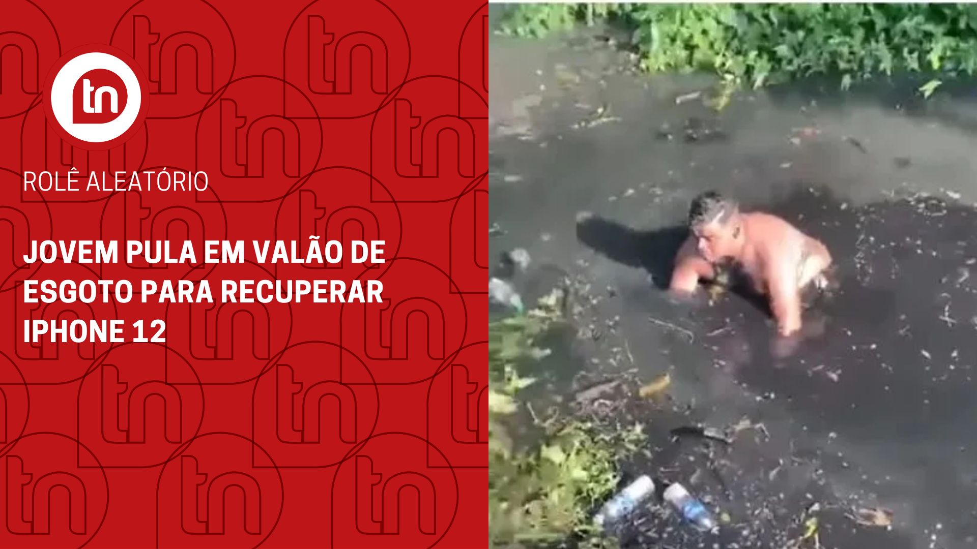 Jovem pula em valão de esgoto para recuperar iPhone