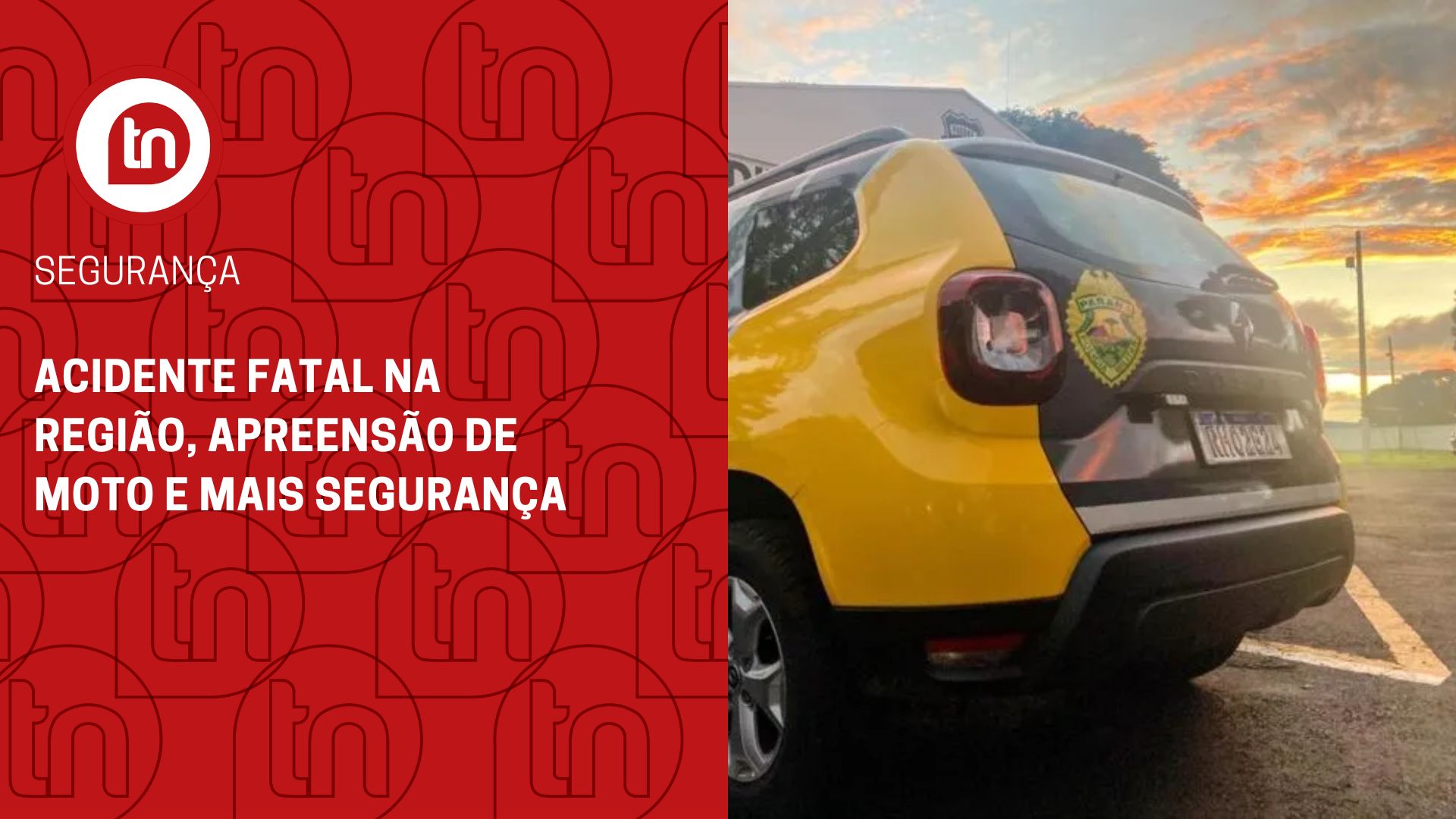 Acidente fatal na região, apreensão de moto e mais segurança