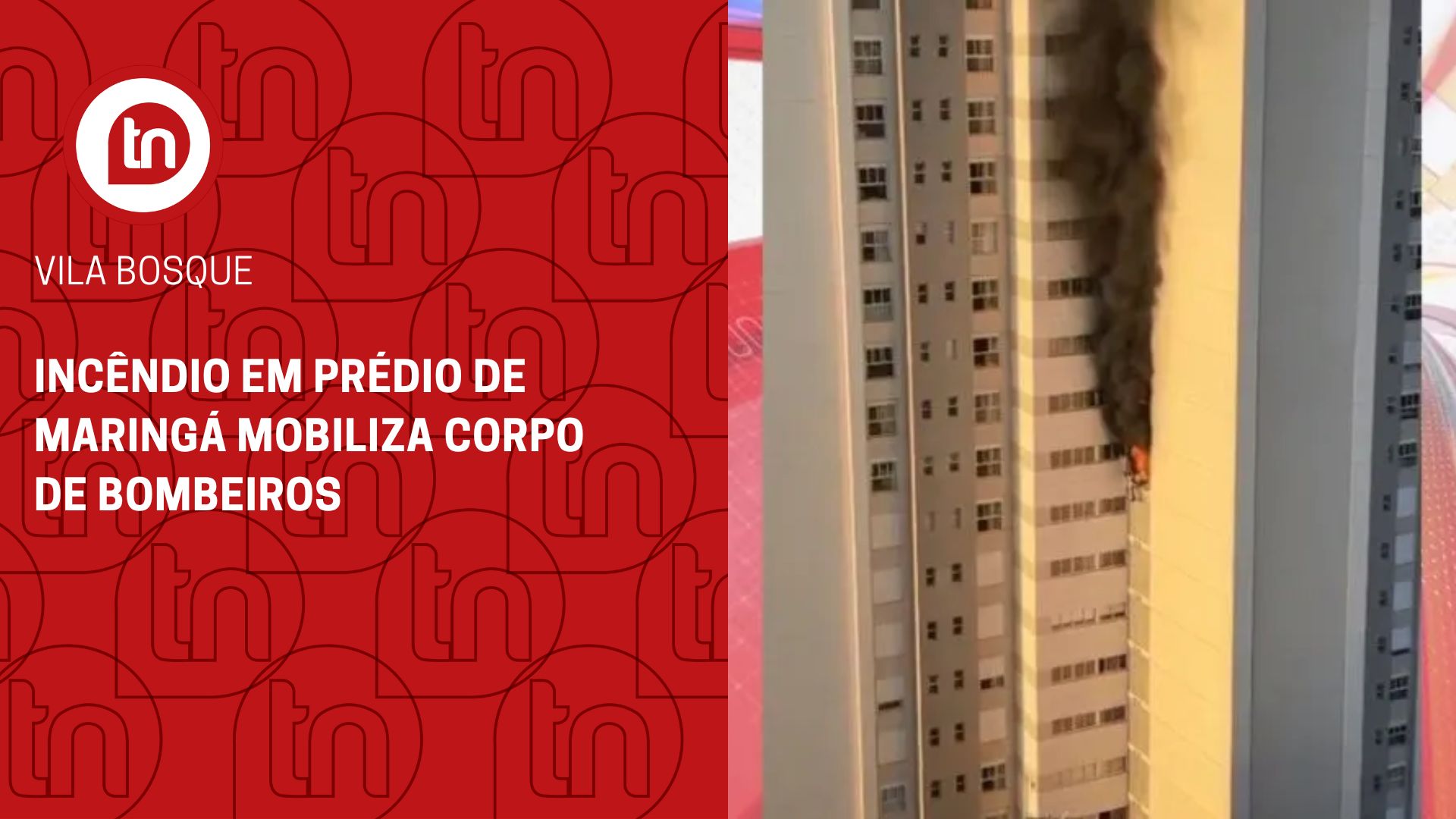 Incêndio em prédio de Maringá mobiliza Corpo de Bombeiros