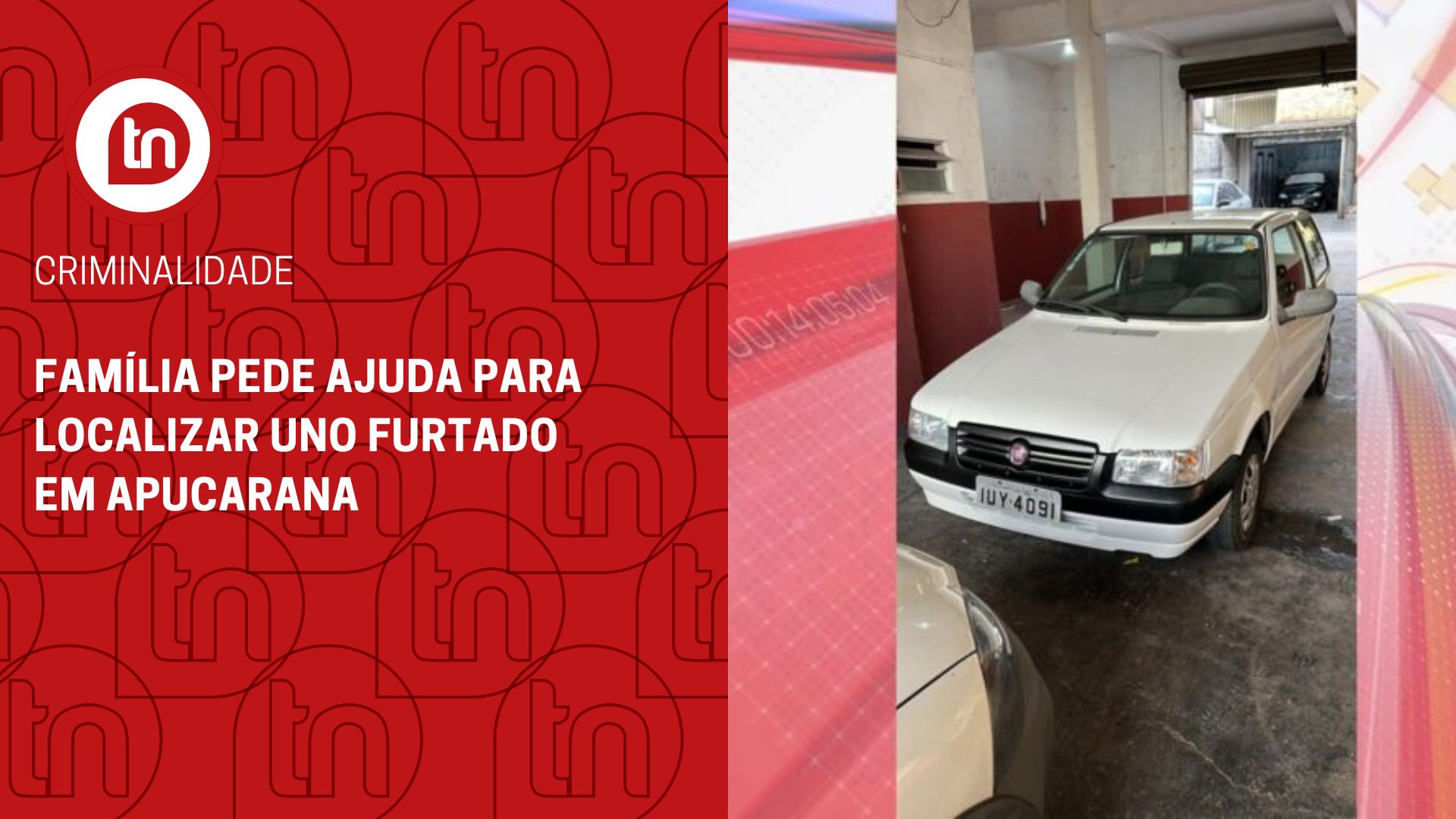 Família pede ajuda para localizar uno furtado em Apucarana