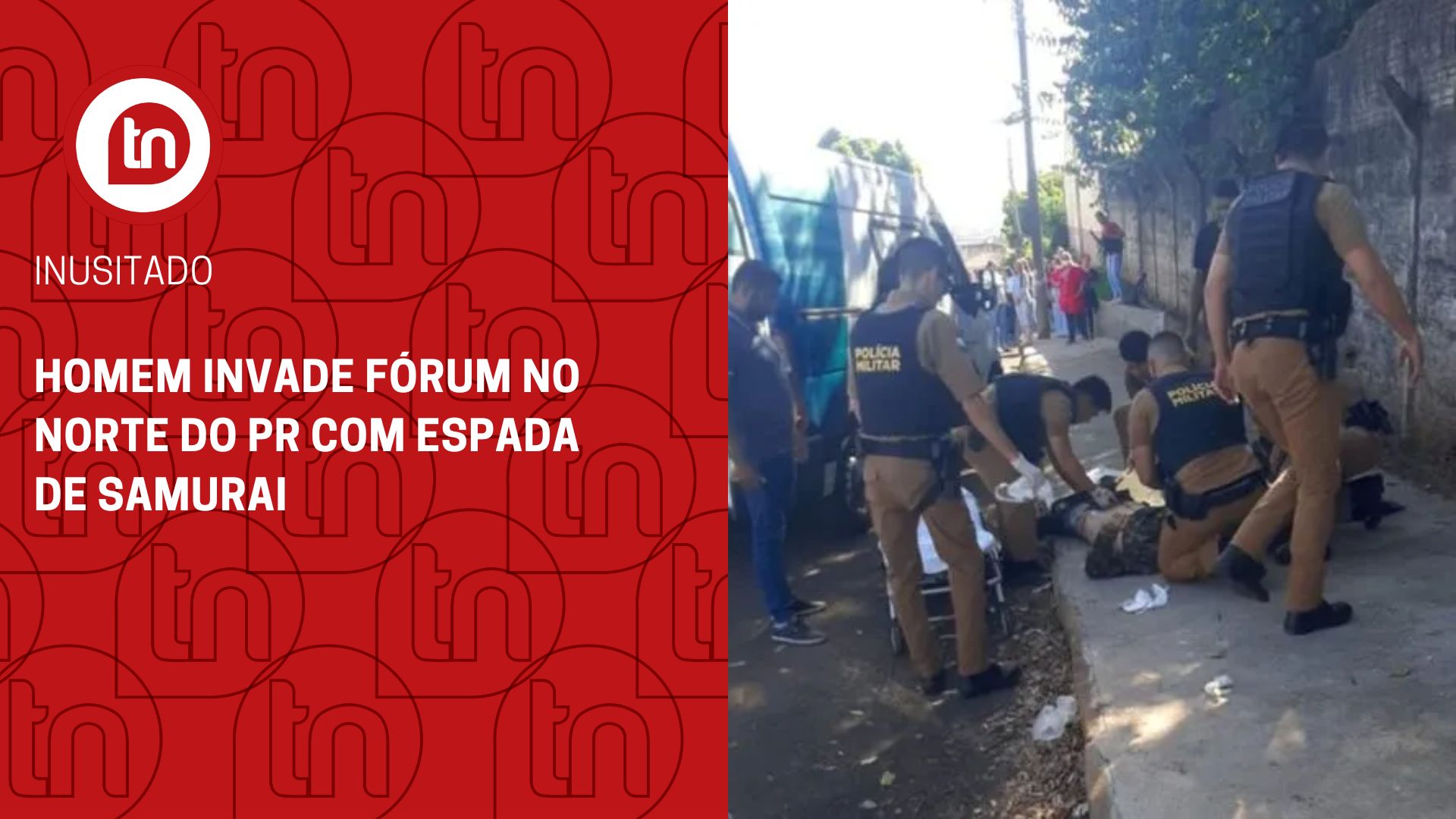 Homem invade fórum no Norte do PR com espada de samurai