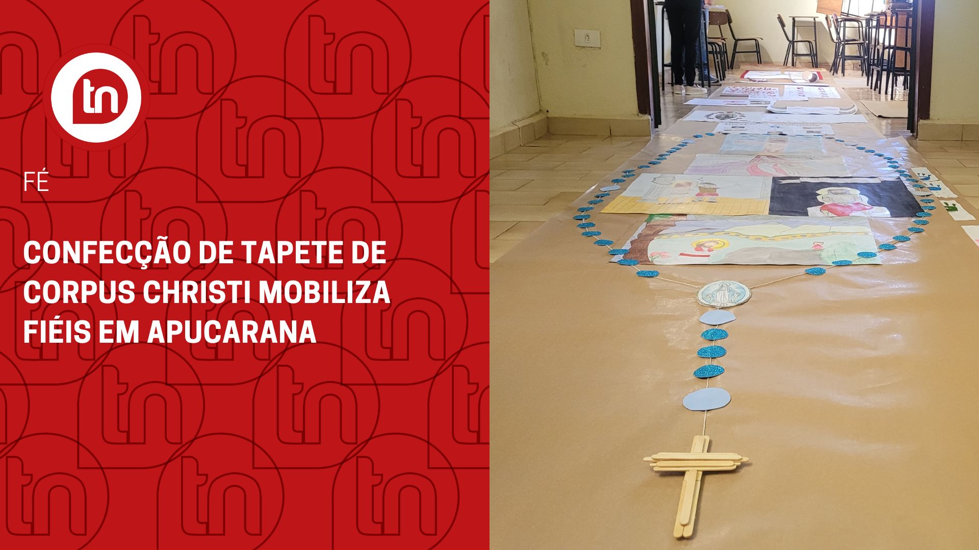 Confecção de tapete de Corpus Christi mobiliza fiéis em Apucarana
