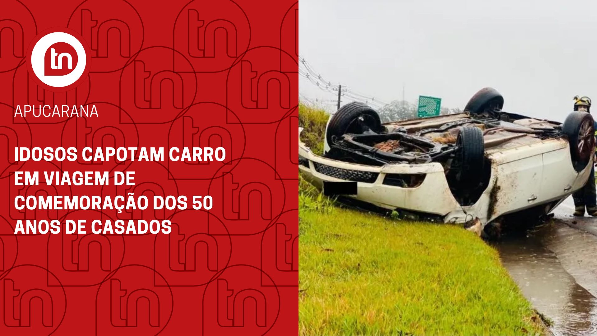 Idosos capotam carro em viagem de comemoração dos 50 anos de casados