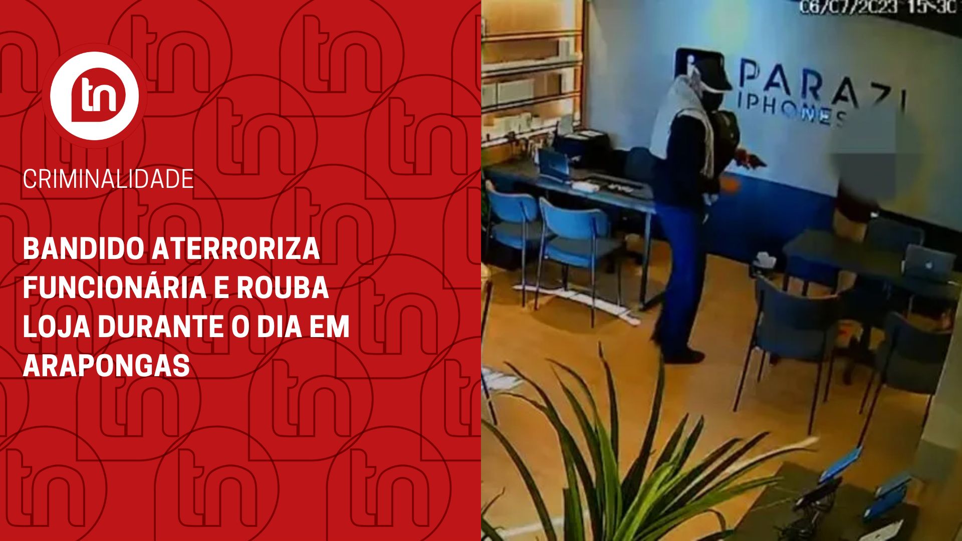 Bandido aterroriza funcionária e rouba loja durante o dia em Arapongas