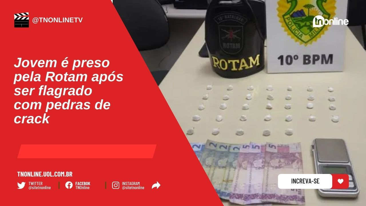 Jovem é preso pela Rotam após ser flagrado com pedras de crack