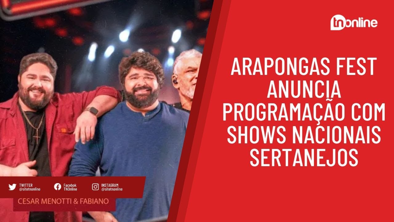 Arapongas Fest anuncia programação com shows nacionais sertanejos