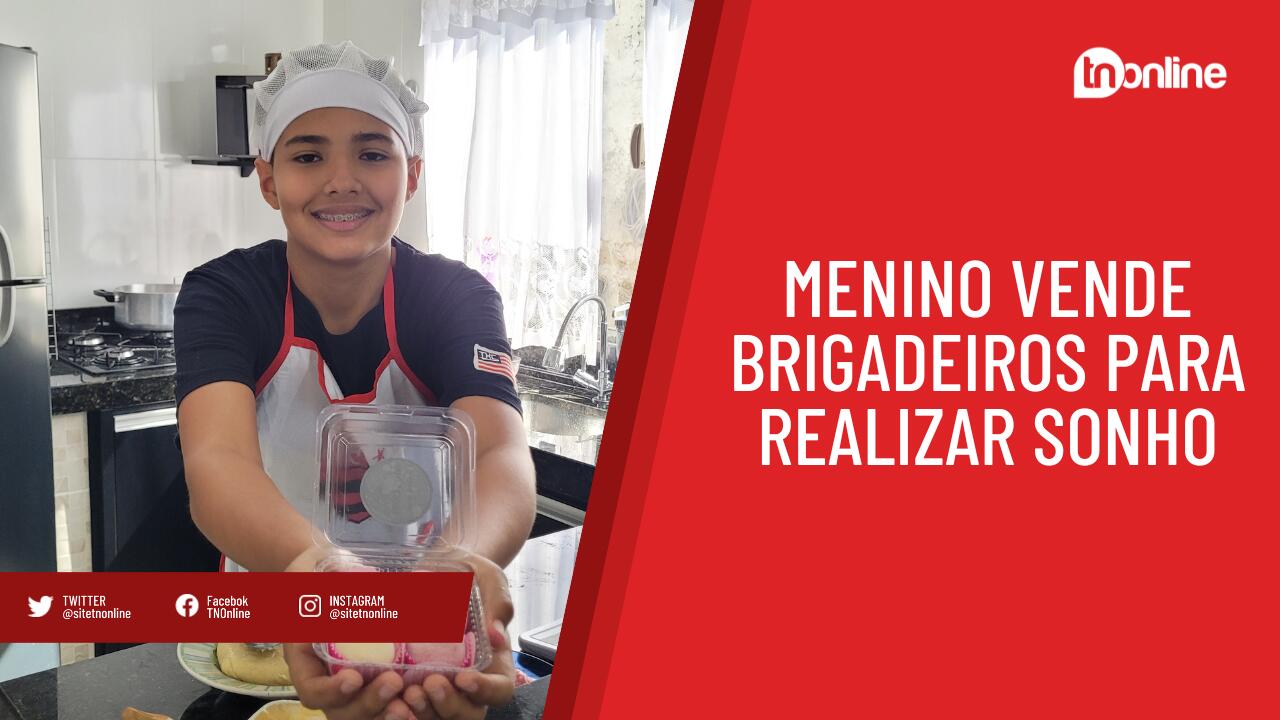 Menino de 12 anos vende brigadeiros para realizar sonho