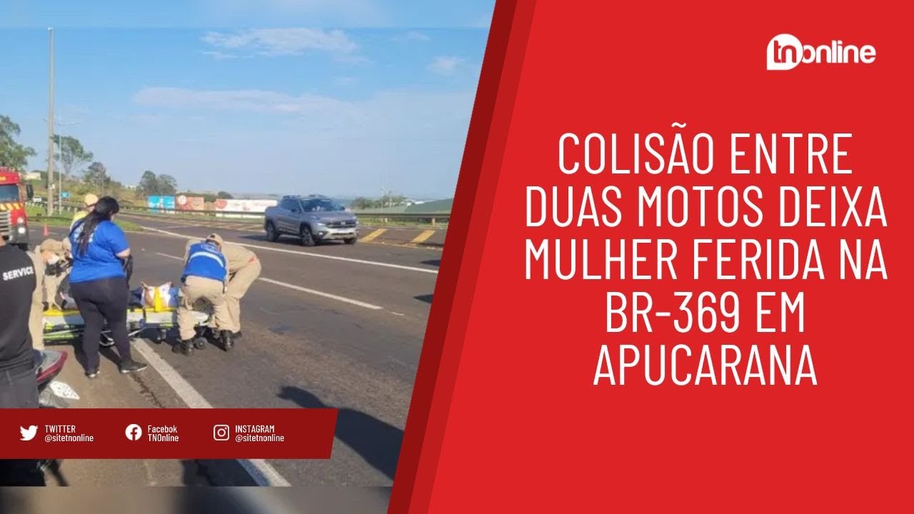 Veja detalhes de acidente entre motos que deixou mulher ferida