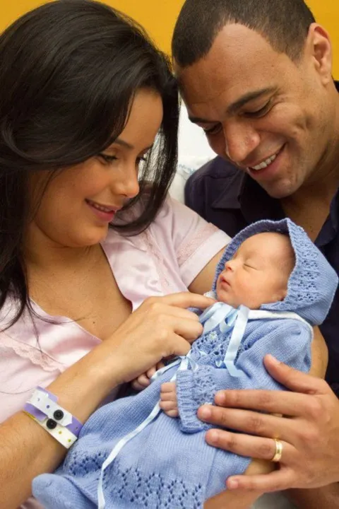   Luciele di Camargo, Denilson e Maria Eduarda