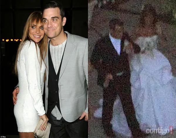  cantor Robbie Williams se casou com a atriz Ayda Field, no último sábado