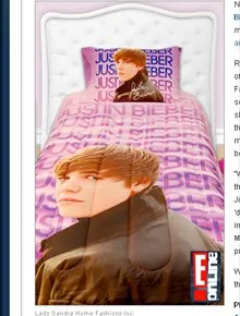  Um jogo de lençóis do Justin Bieber
