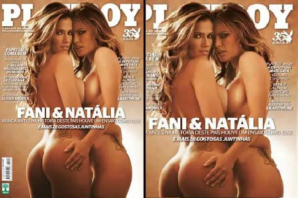  Fani e Natália na suposta capa da 'Playboy' de novembro
