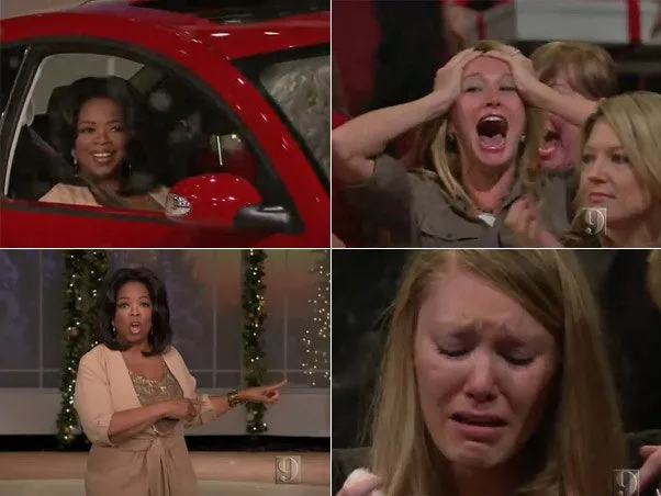  Oprah Winfrey dá carros de último modelo para sua plateia