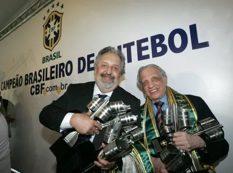  Luiz Álvaro, presidente do Santos, e Salvador Hugo Palaia, vice palmeirense